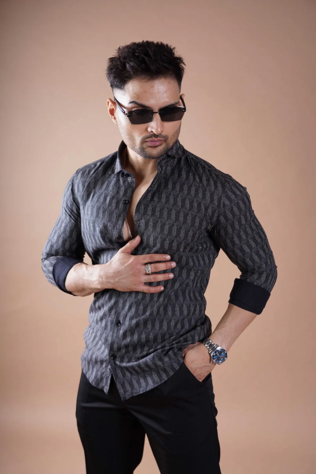 ARCTIC LUXE PRINTED SHIRT GREY - Image 3