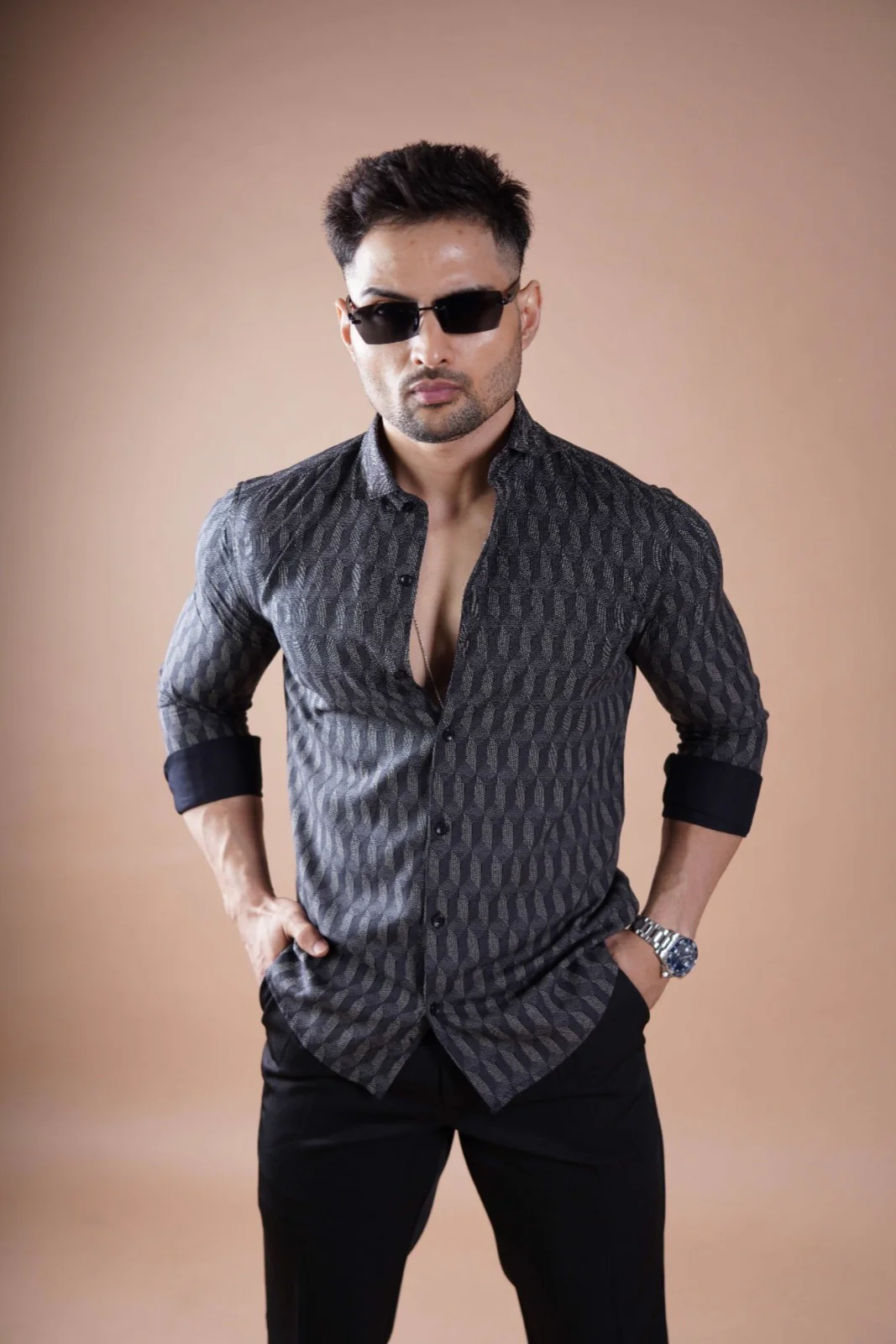 ARCTIC LUXE PRINTED SHIRT GREY - Image 4