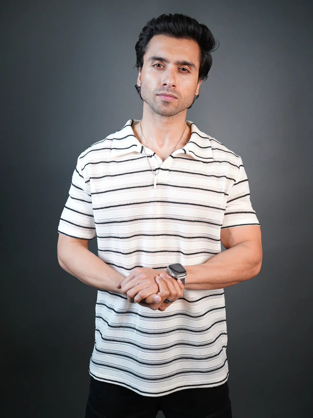 ARTISAN STRIPE POLO T-SHIRT
