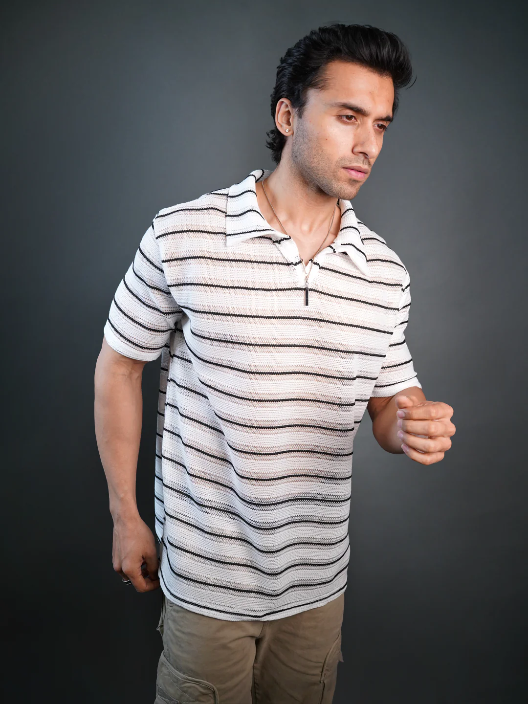 ARTISAN STRIPE POLO T-SHIRT - Image 2