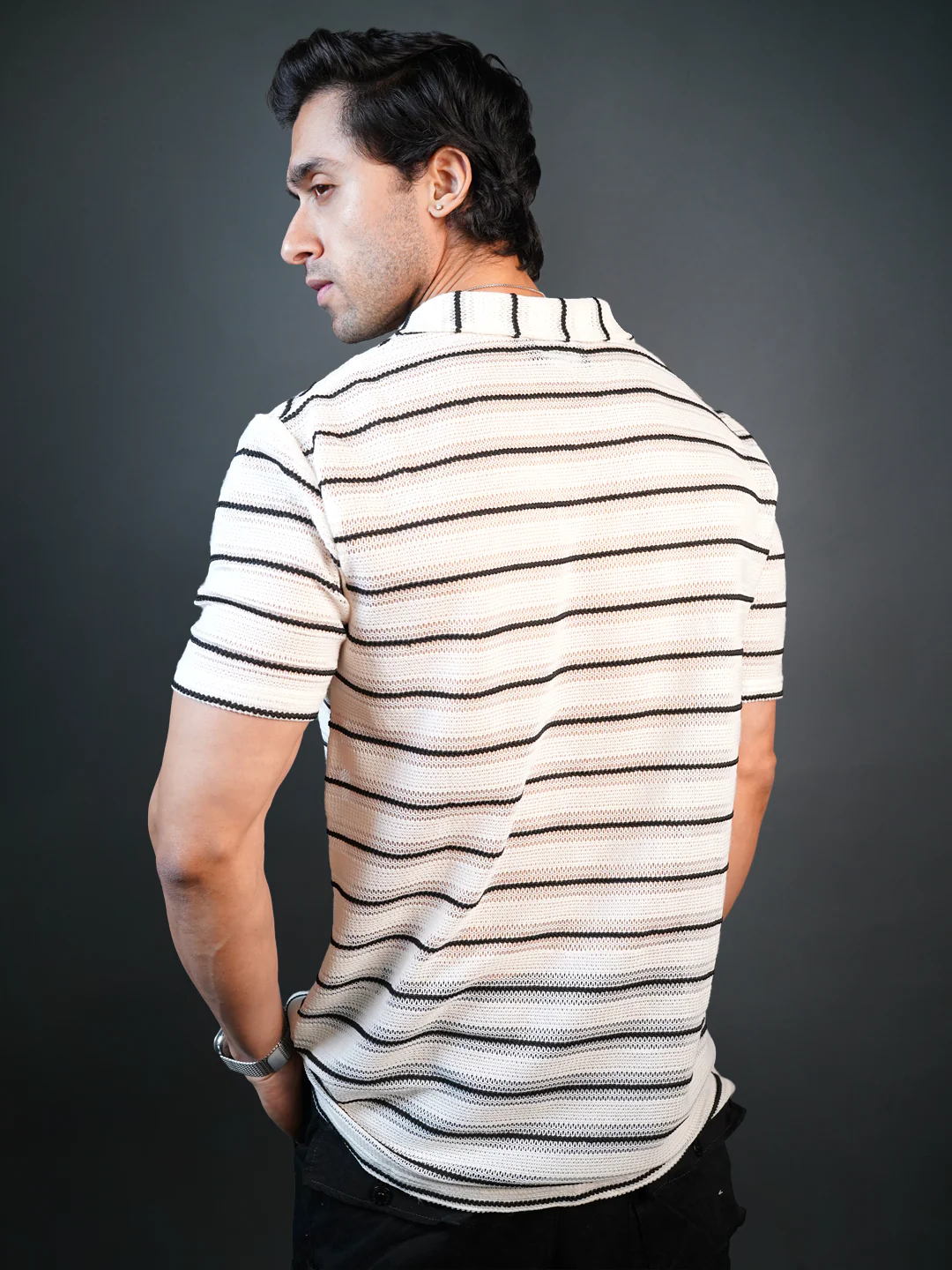 ARTISAN STRIPE POLO T-SHIRT - Image 4