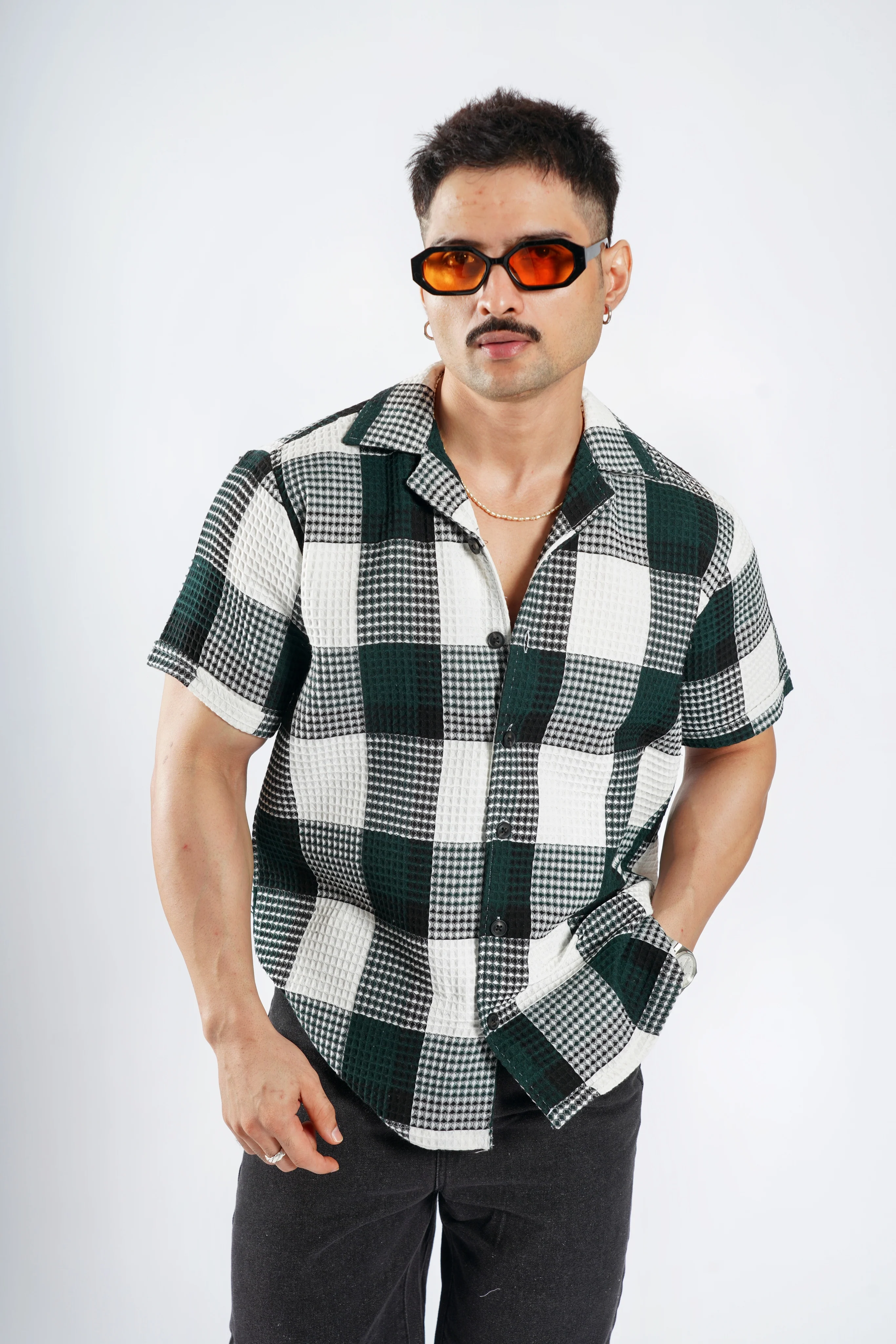 Cabanna Knitted Half Sleeve Textured Shirts - Image 15