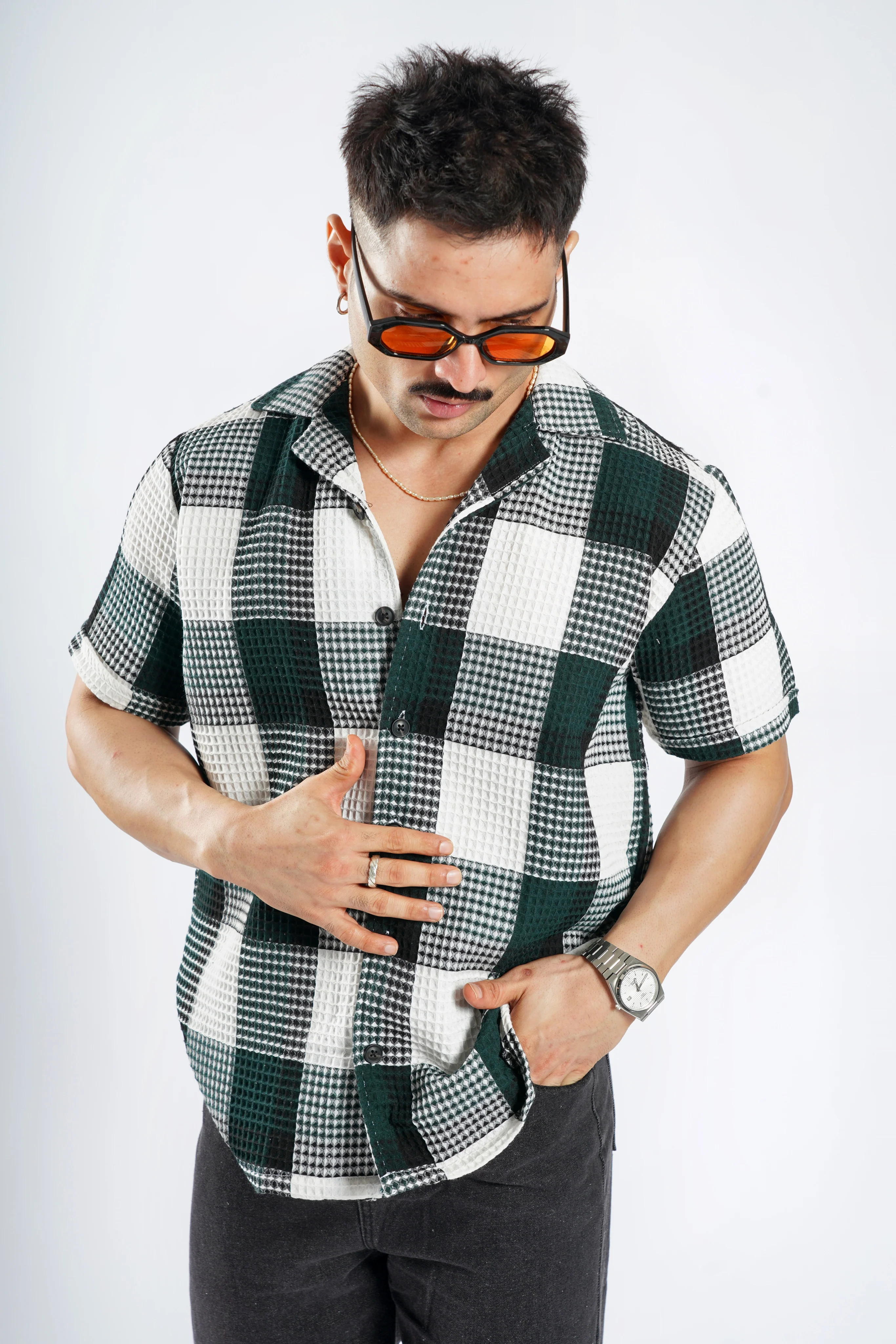 Cabanna Knitted Half Sleeve Textured Shirts - Image 16