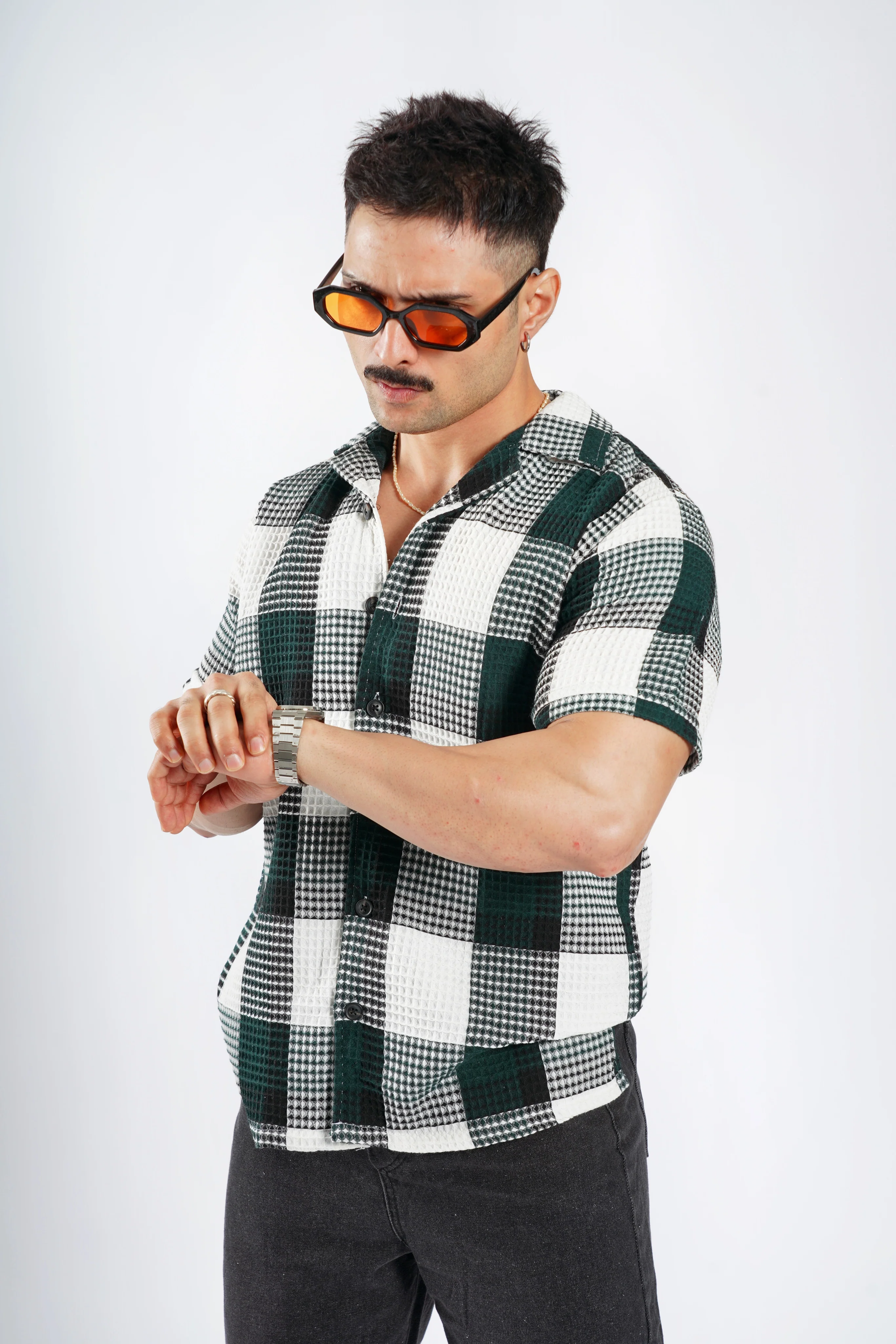 Cabanna Knitted Half Sleeve Textured Shirts - Image 17