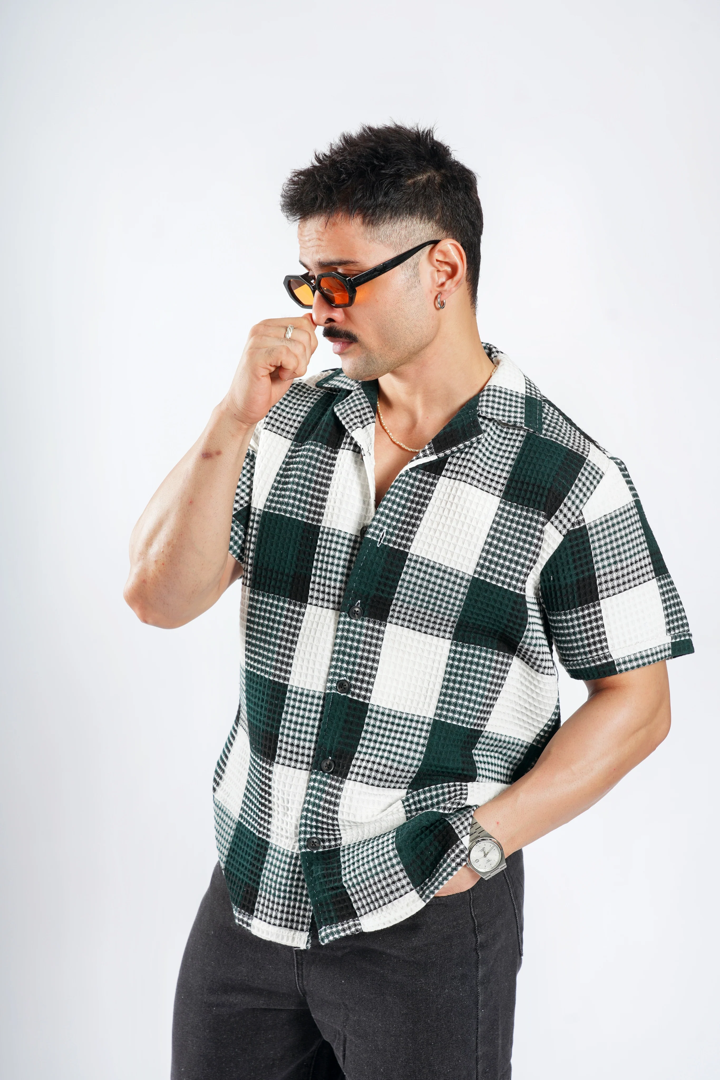 Cabanna Knitted Half Sleeve Textured Shirts - Image 18
