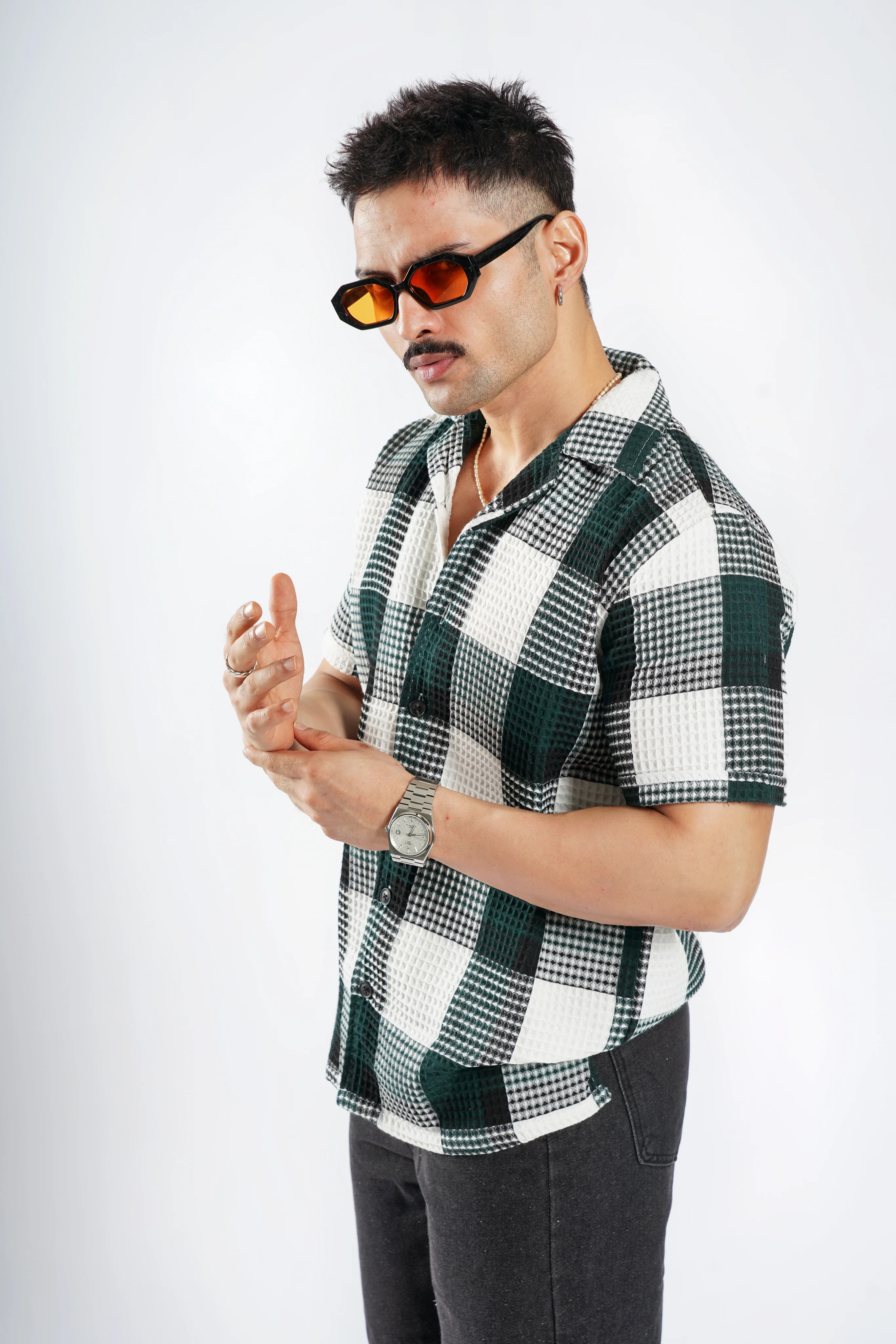 Cabanna Knitted Half Sleeve Textured Shirts - Image 19