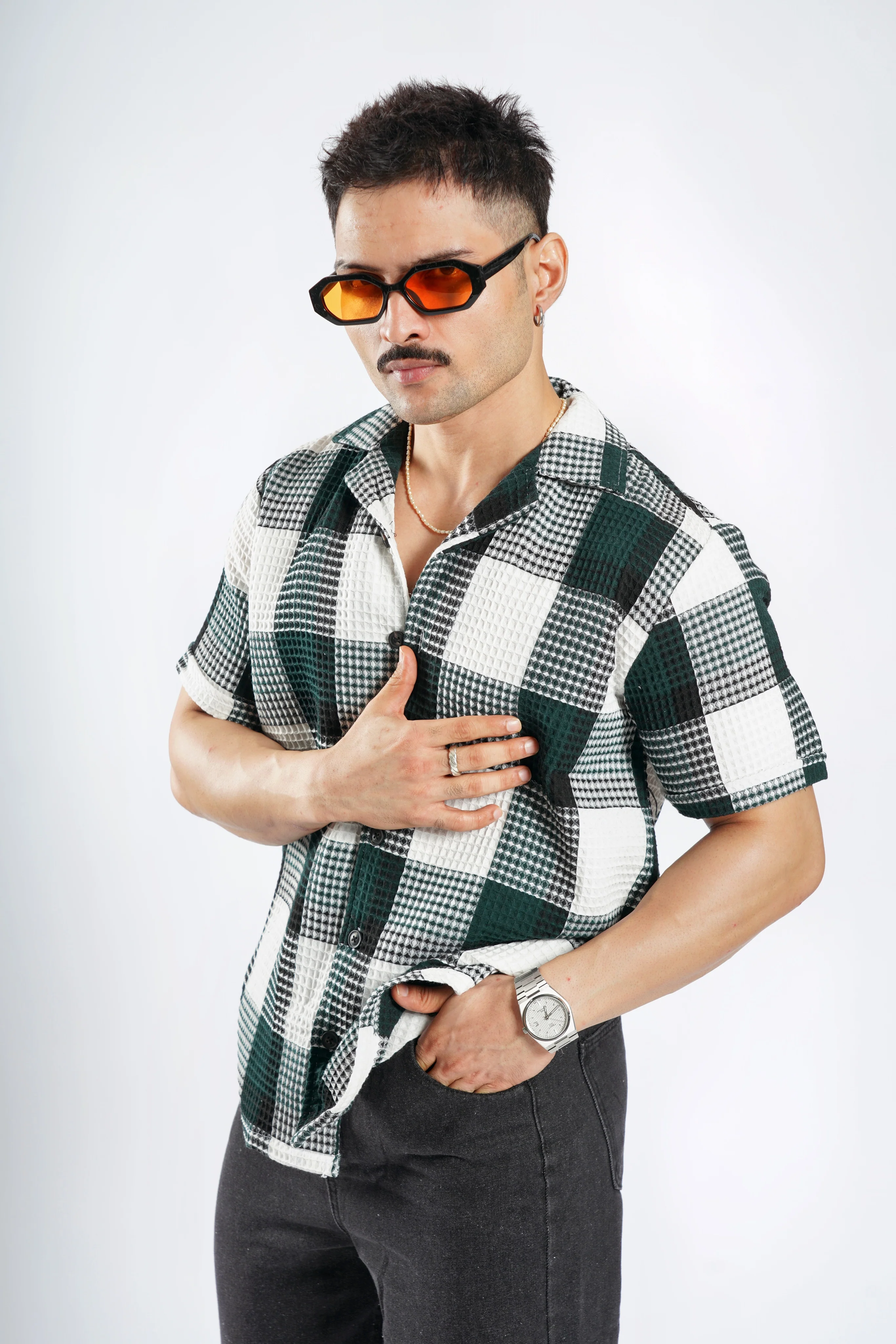 Cabanna Knitted Half Sleeve Textured Shirts - Image 20