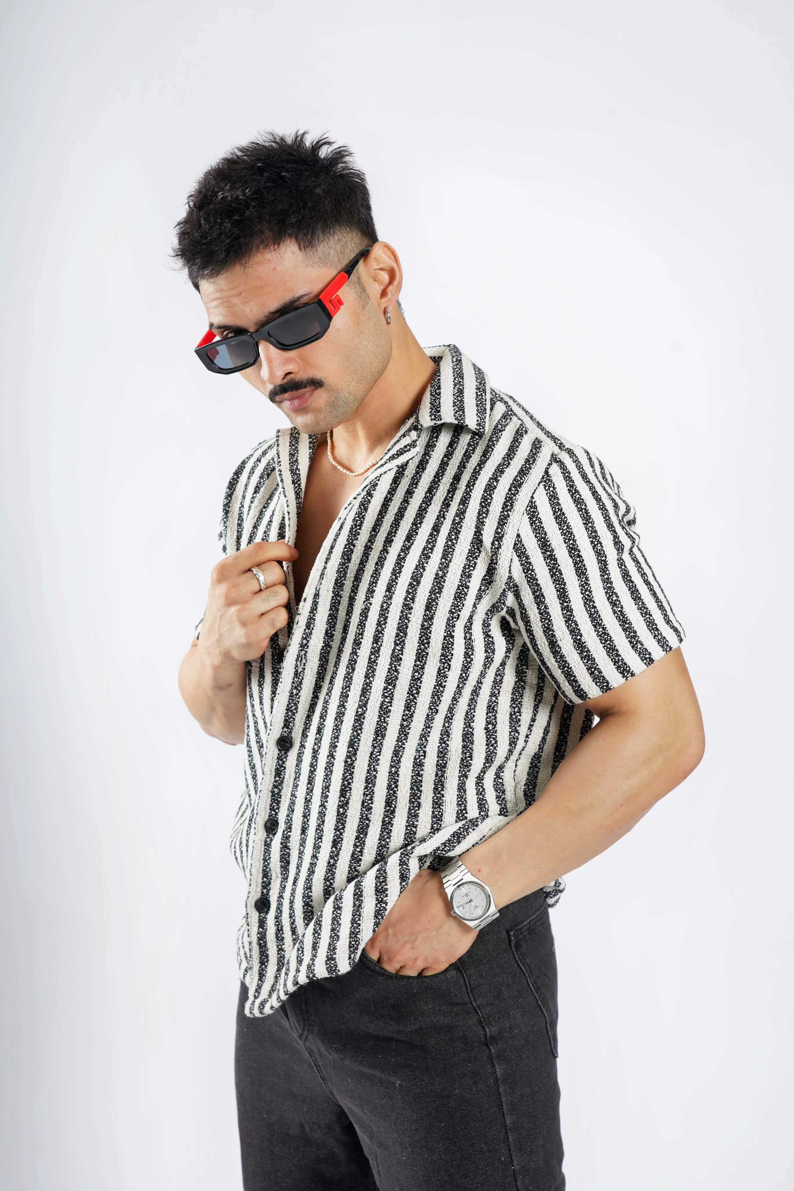 Cabanna Knitted Half Sleeve Textured Shirts - Image 23