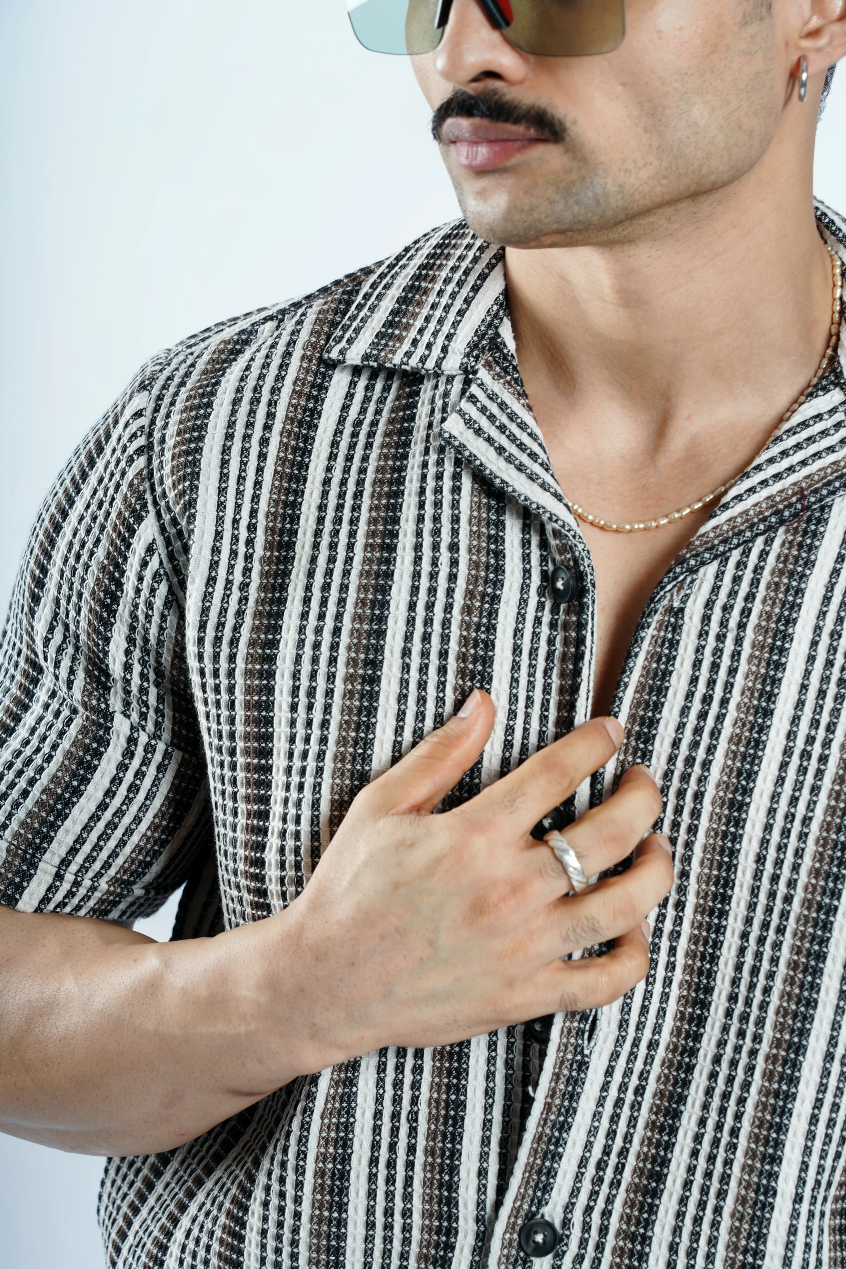 Cabanna Knitted Half Sleeve Textured Shirts - Image 30