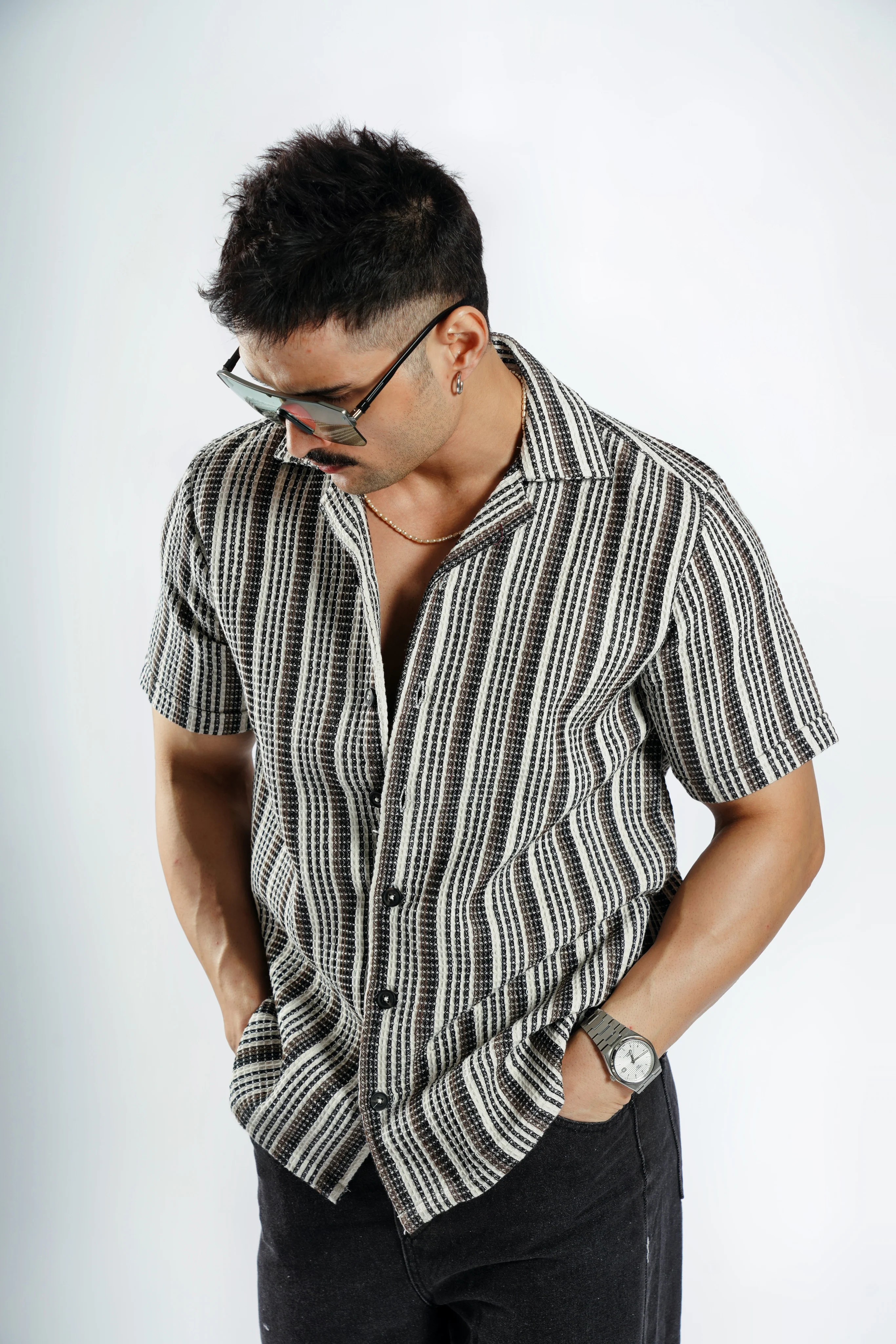 Cabanna Knitted Half Sleeve Textured Shirts - Image 31