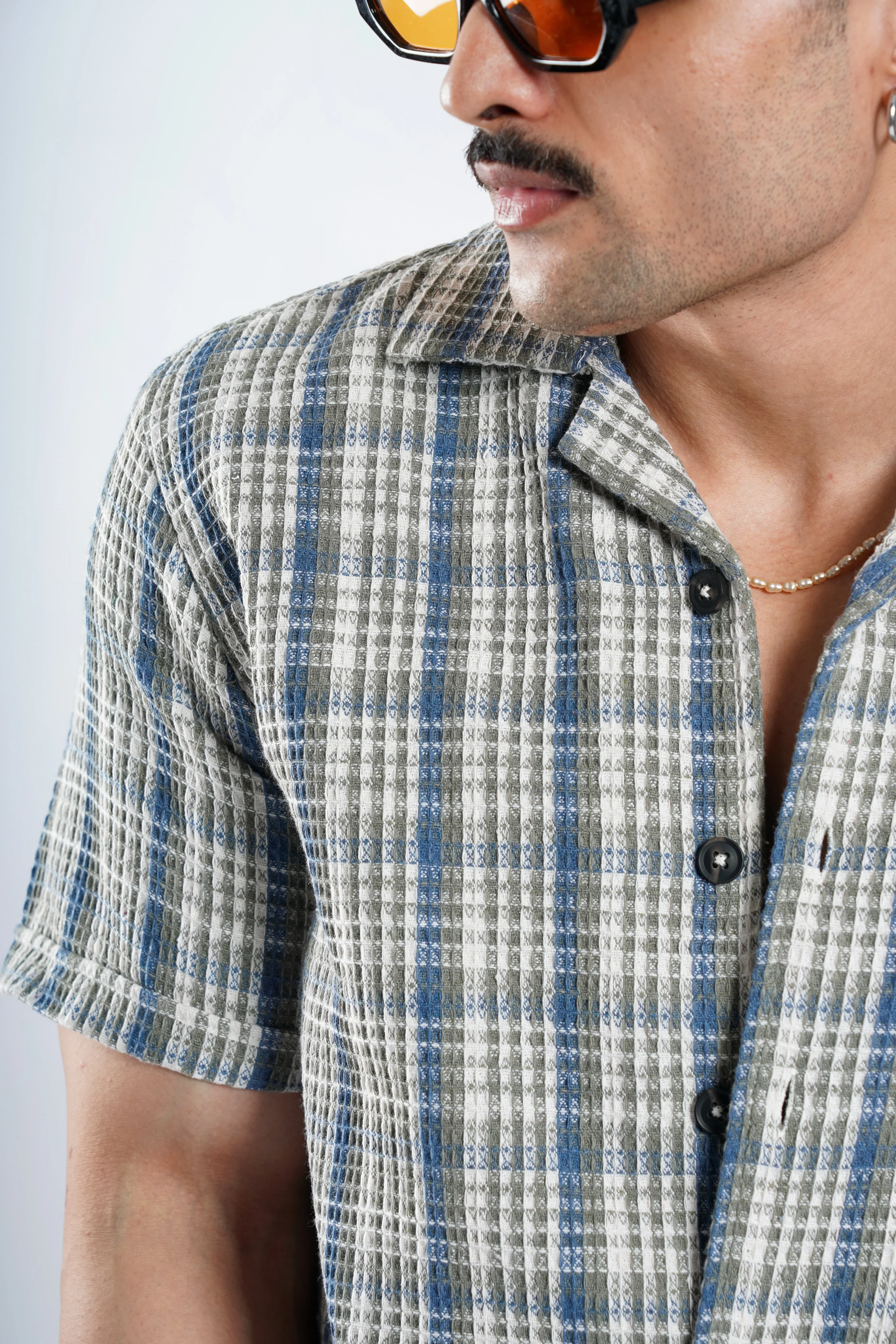 Cabanna Knitted Half Sleeve Textured Shirts - Image 33