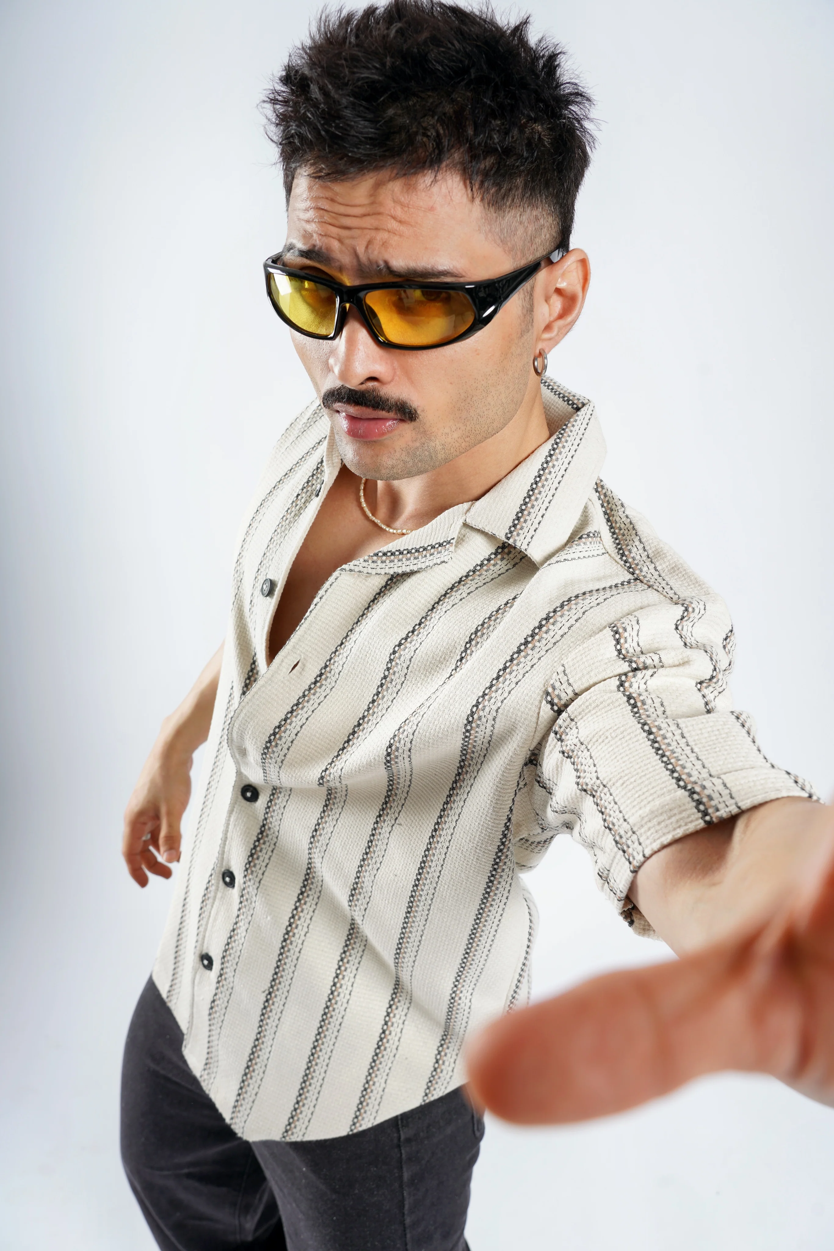 Cabanna Knitted Half Sleeve Textured Shirts - Image 8