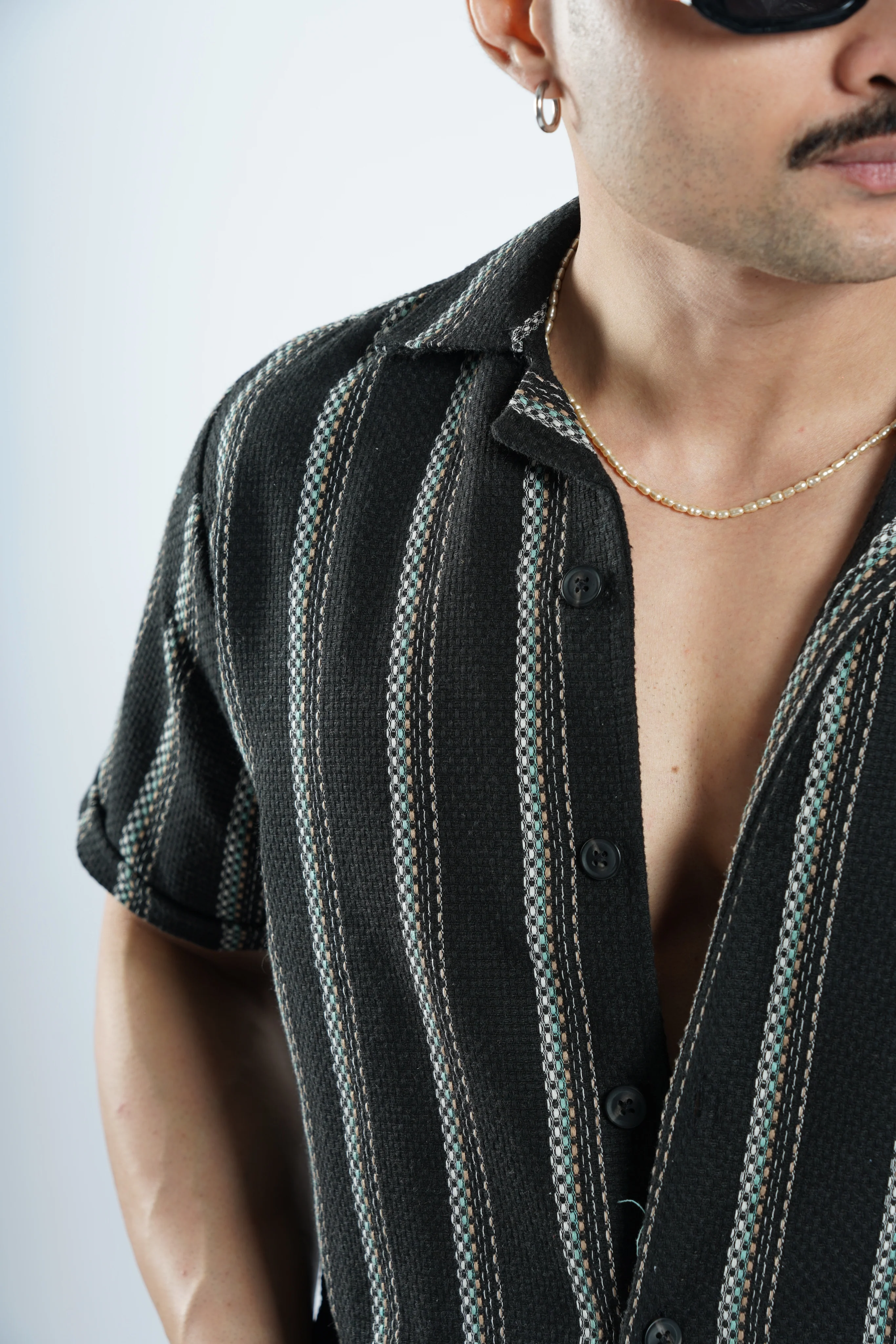 Cabanna Knitted Half Sleeve Textured Shirts - Image 9