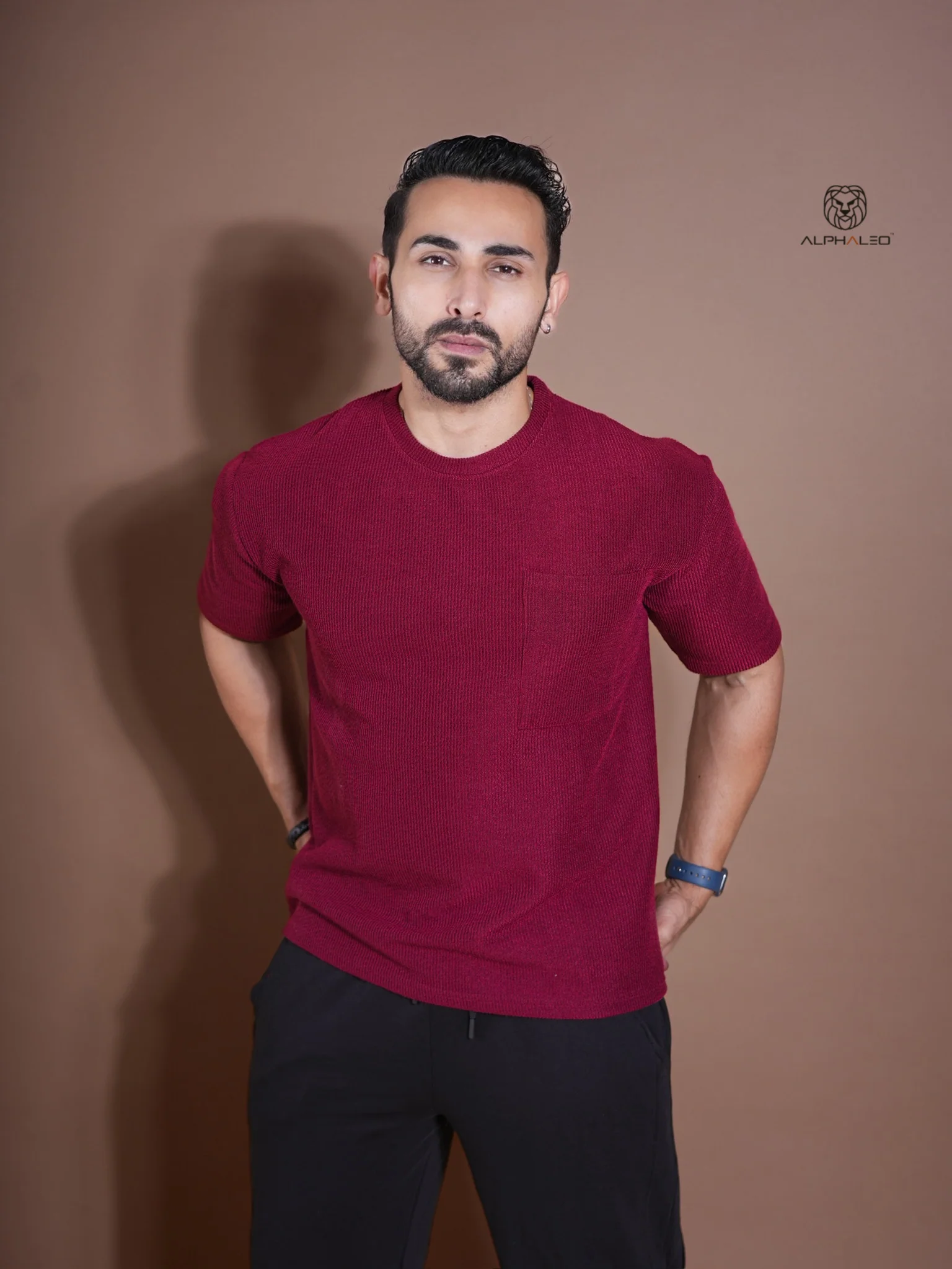 Eternals oversized Textured Stretchable  Tshirt Wine - Image 5