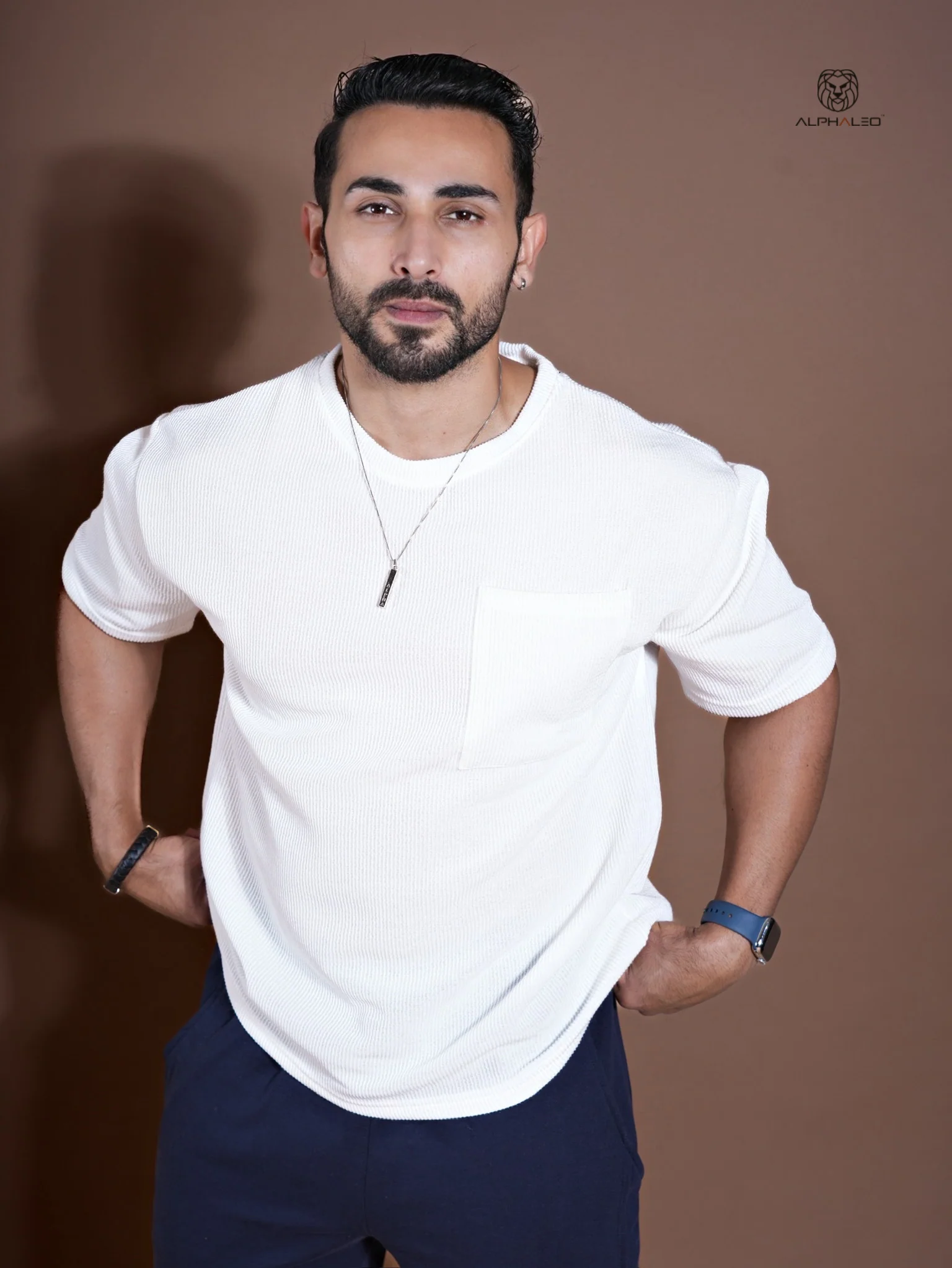 Eternals Oversized Textured Stretchable Tshirt White - Image 5