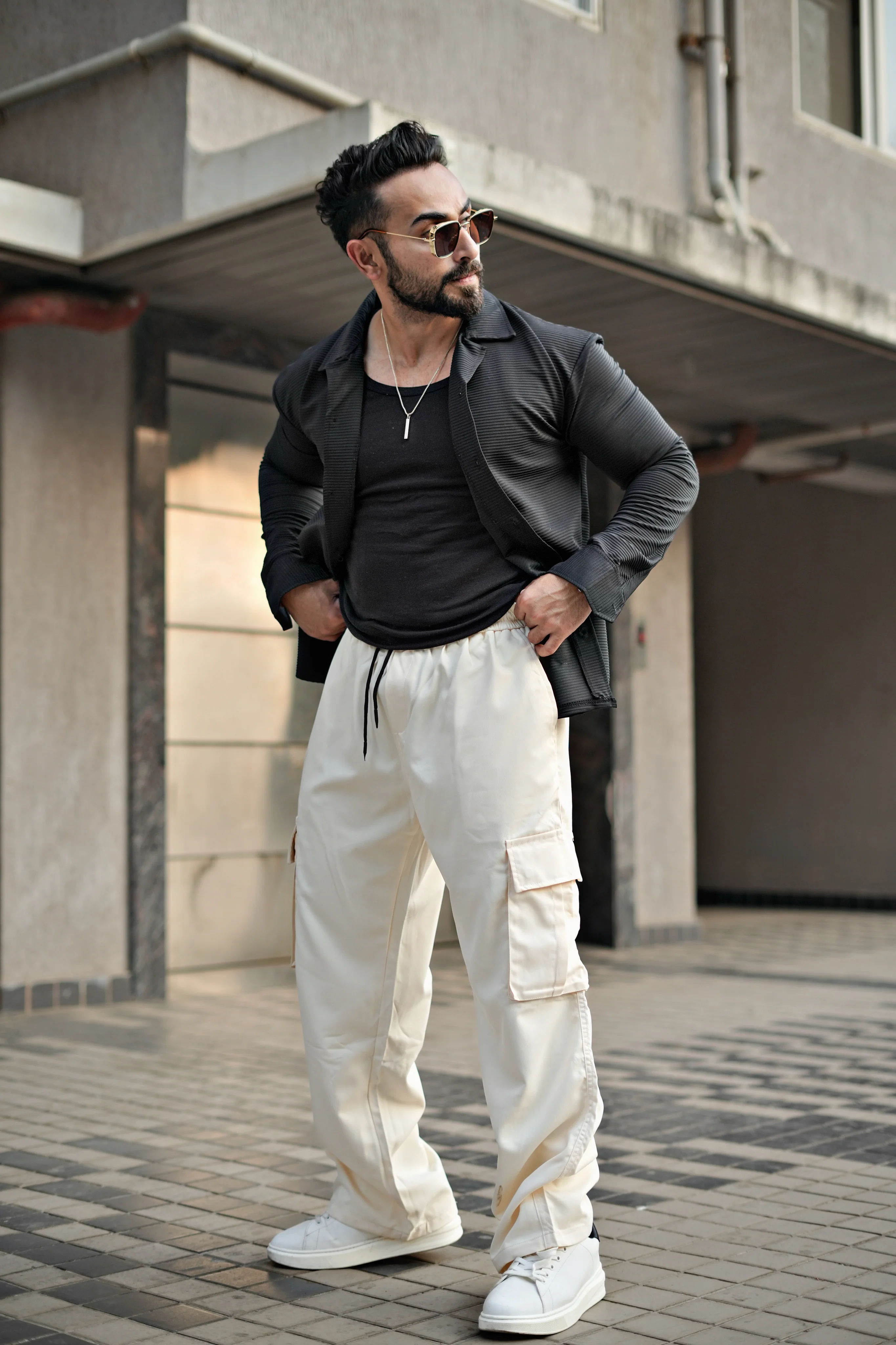 Korean Baggy Streetfit Ice Silk Cargo Joggers - Image 3