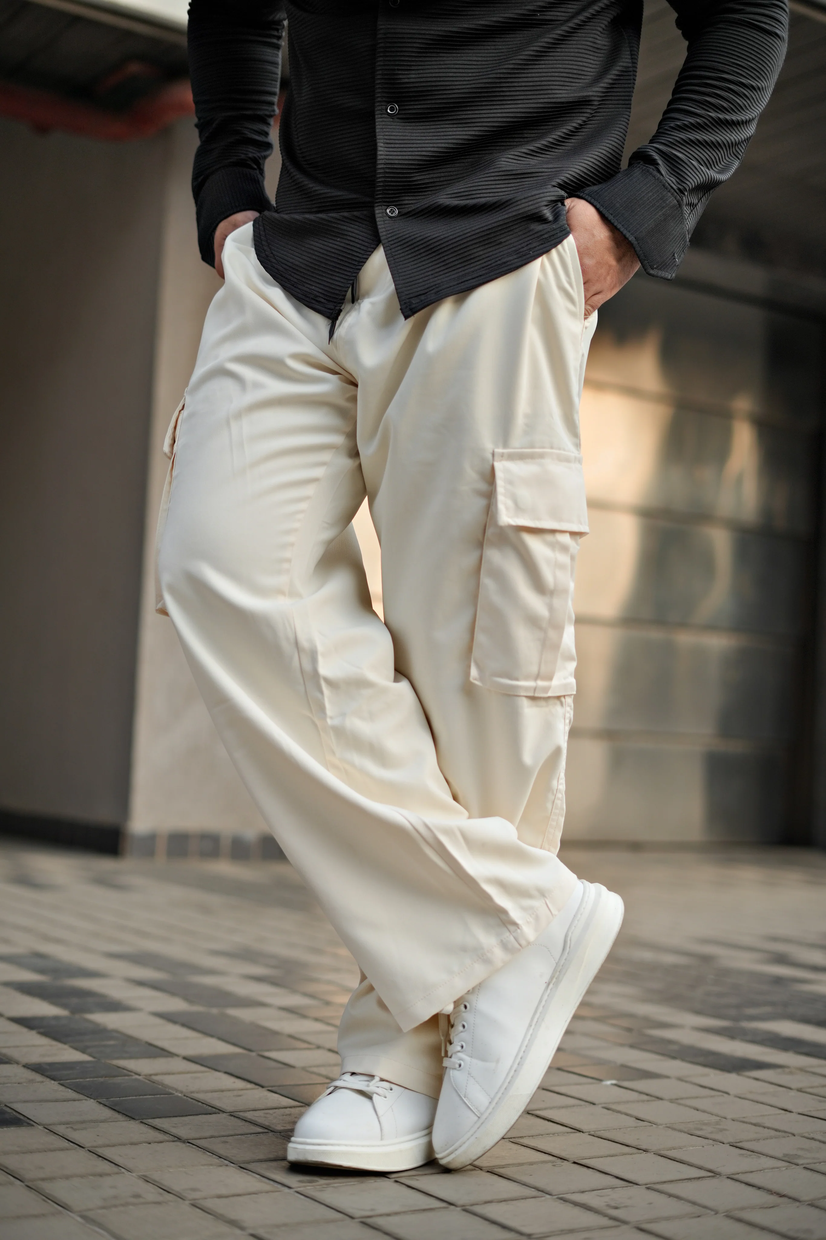 Korean Baggy Streetfit Ice Silk Cargo Joggers - Image 6