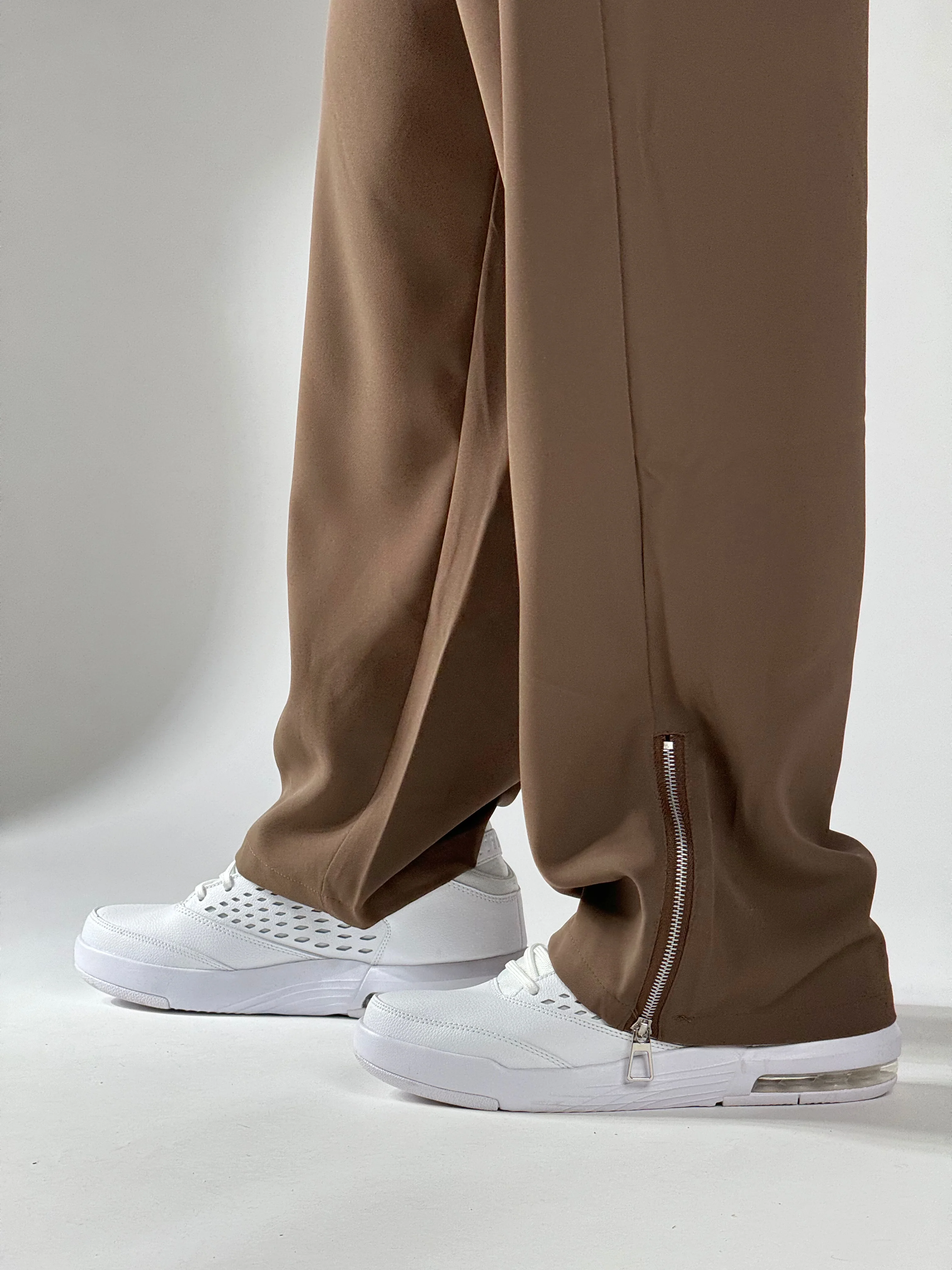 Brown Korean Street fit ice silk viscose Jogger pants - Image 5