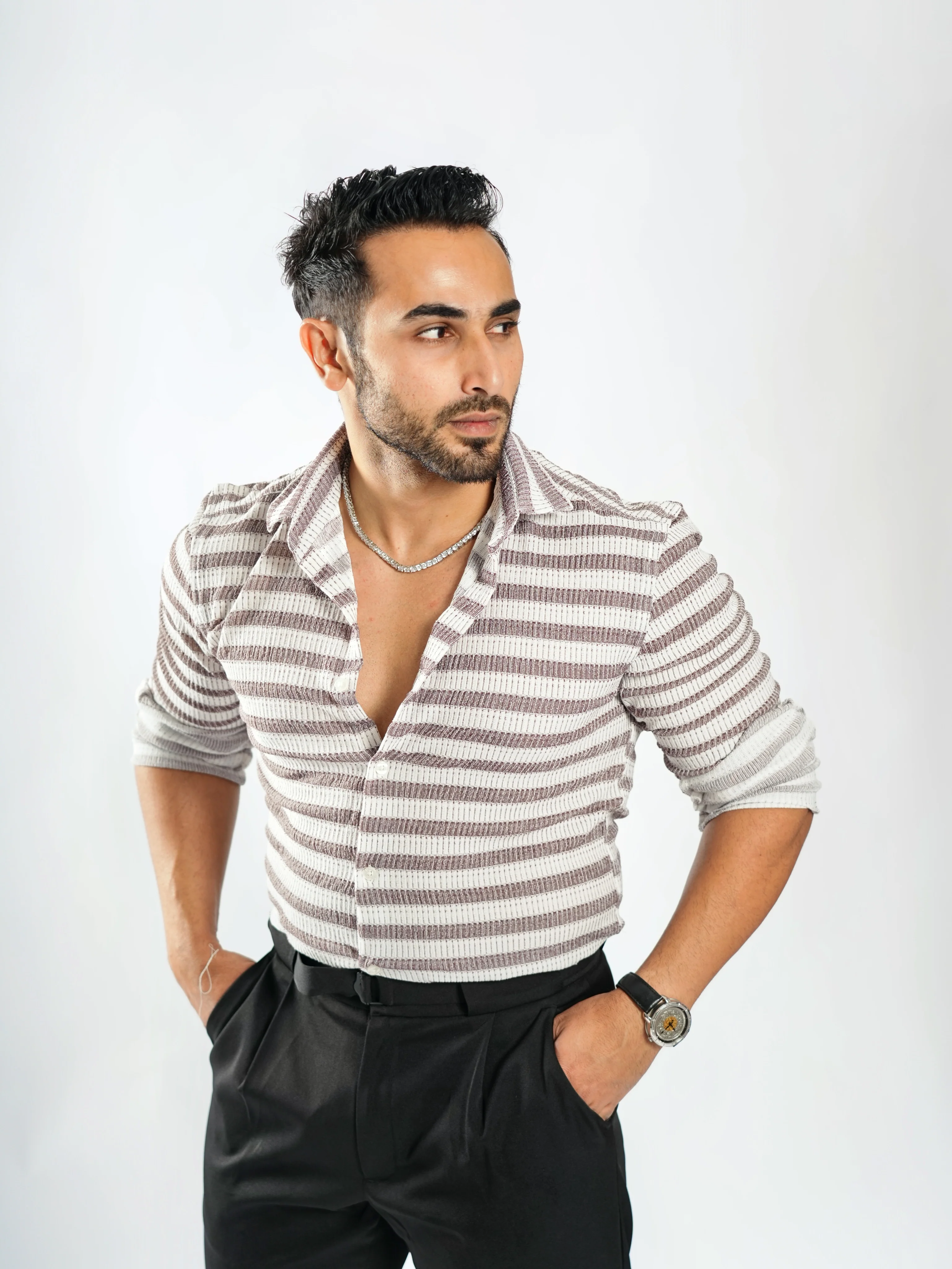 Royale Party Wear Striped Shirts - Image 10