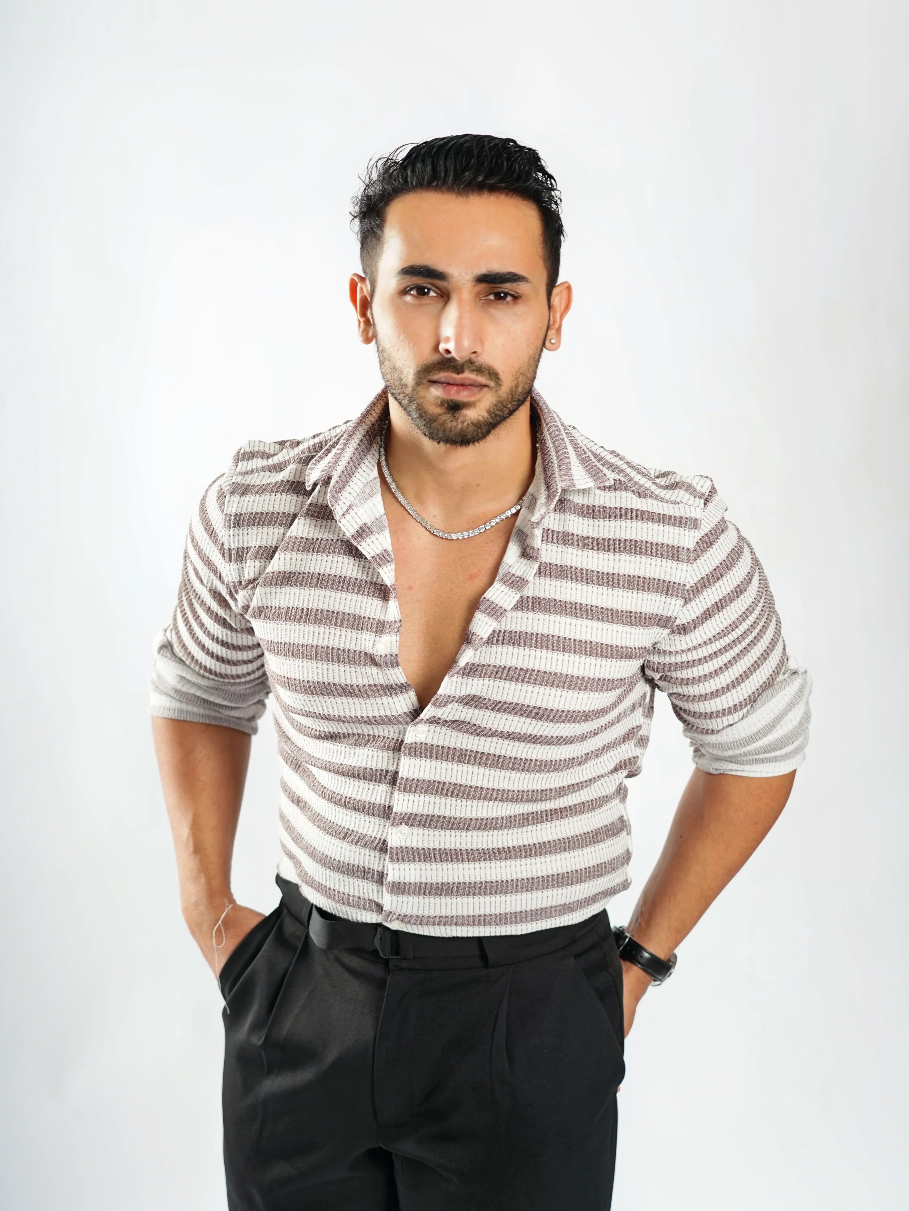 Royale Party Wear Striped Shirts - Image 13