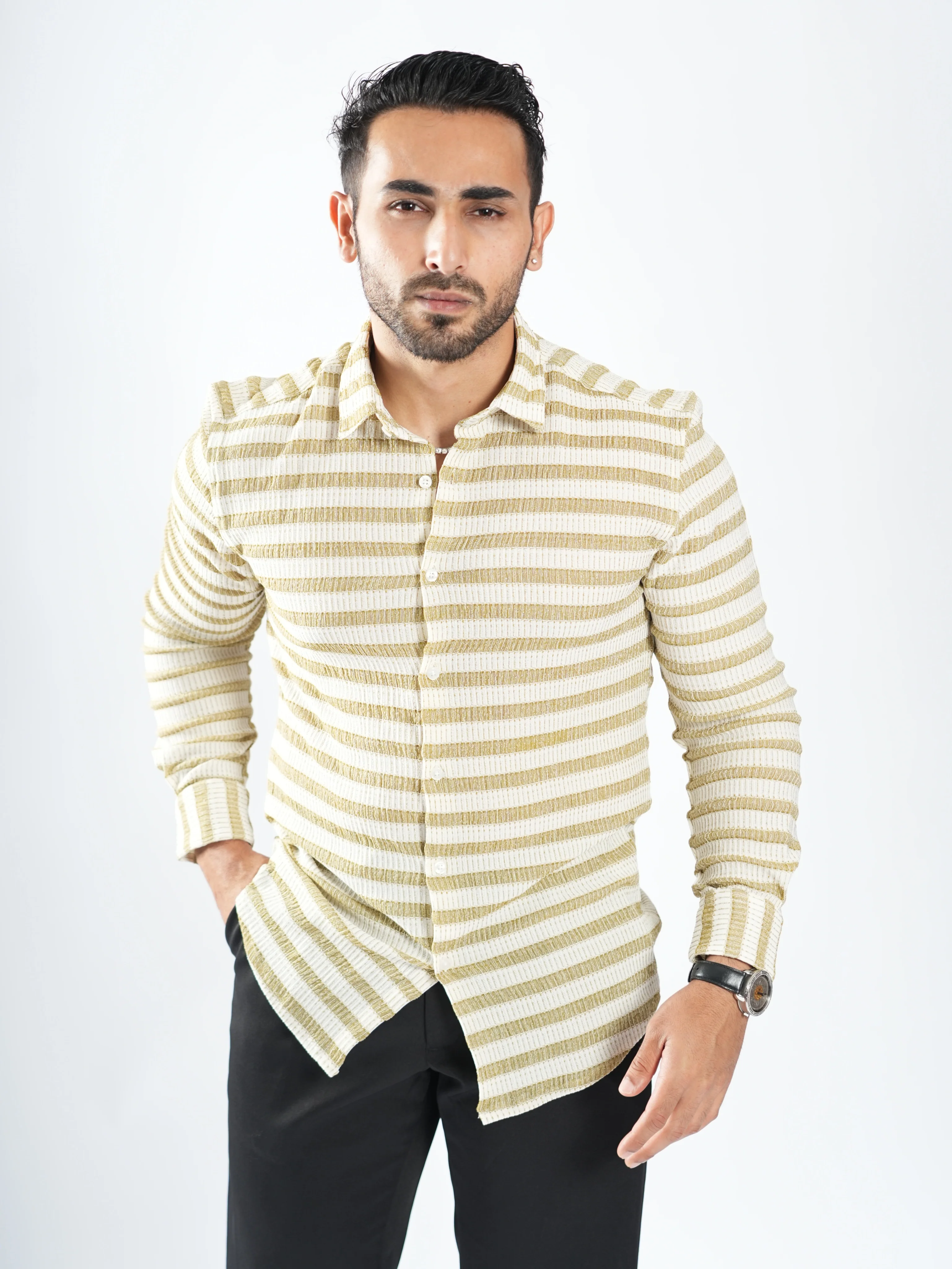 Royale Party Wear Striped Shirts - Image 23