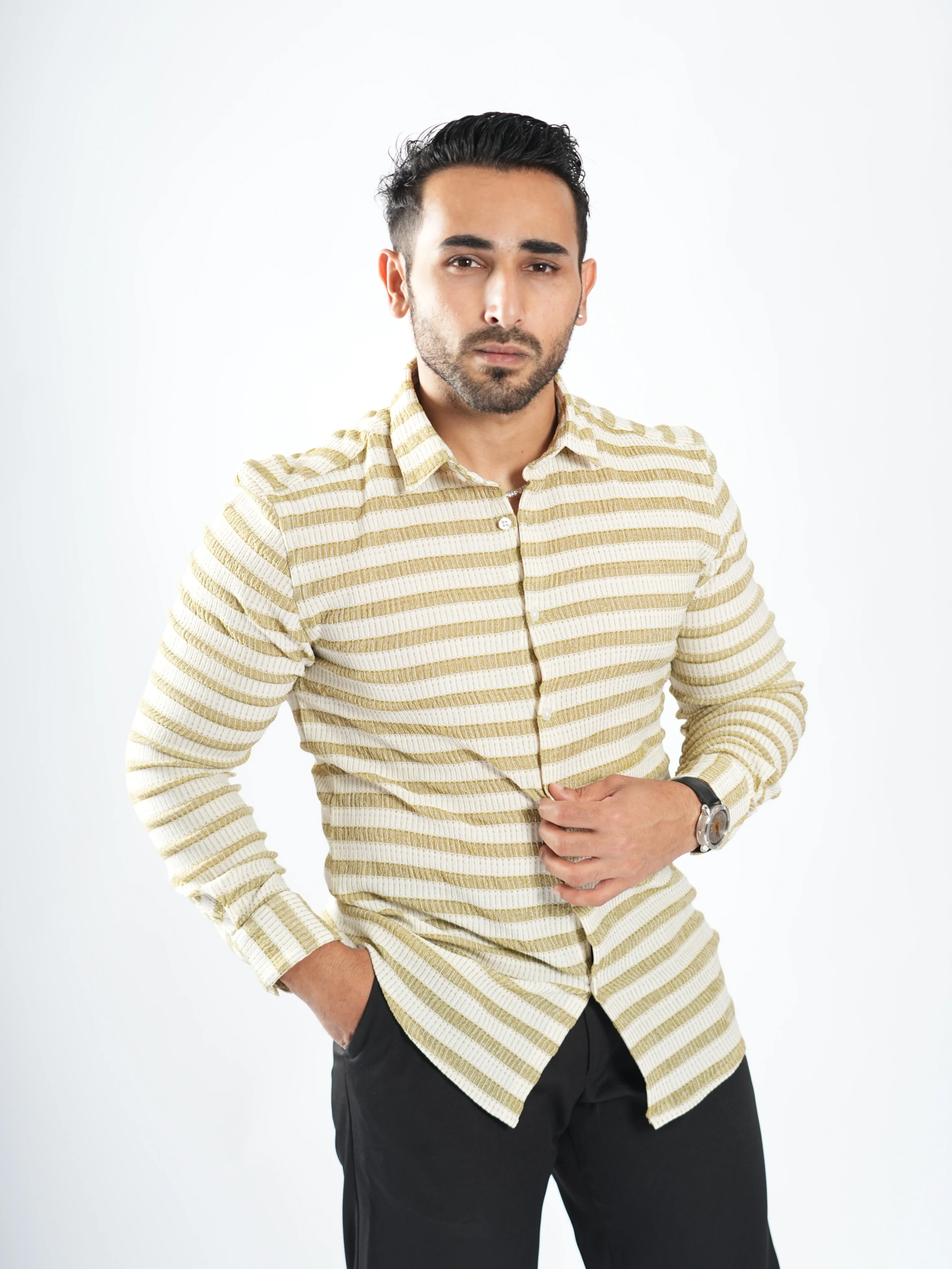 Royale Party Wear Striped Shirts - Image 25