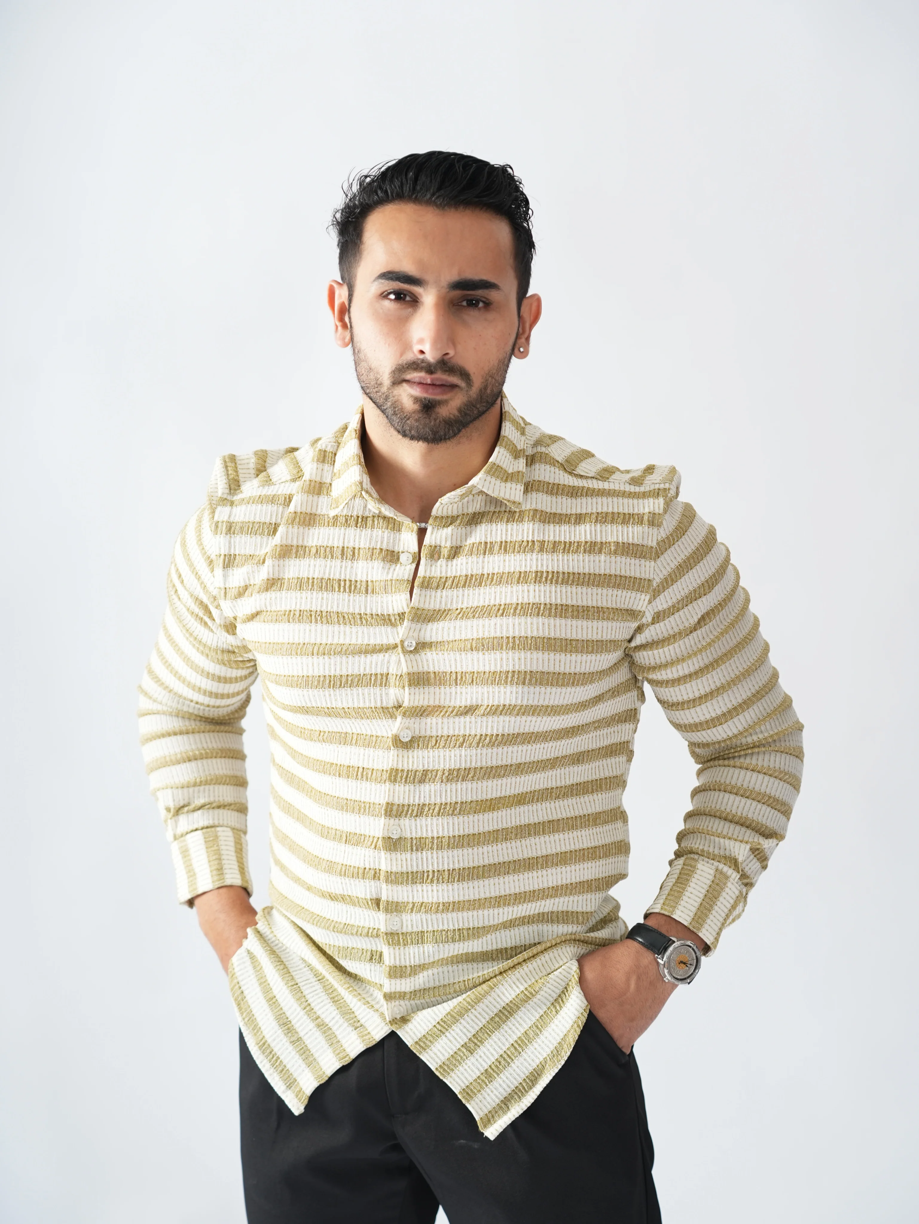 Royale Party Wear Striped Shirts - Image 26