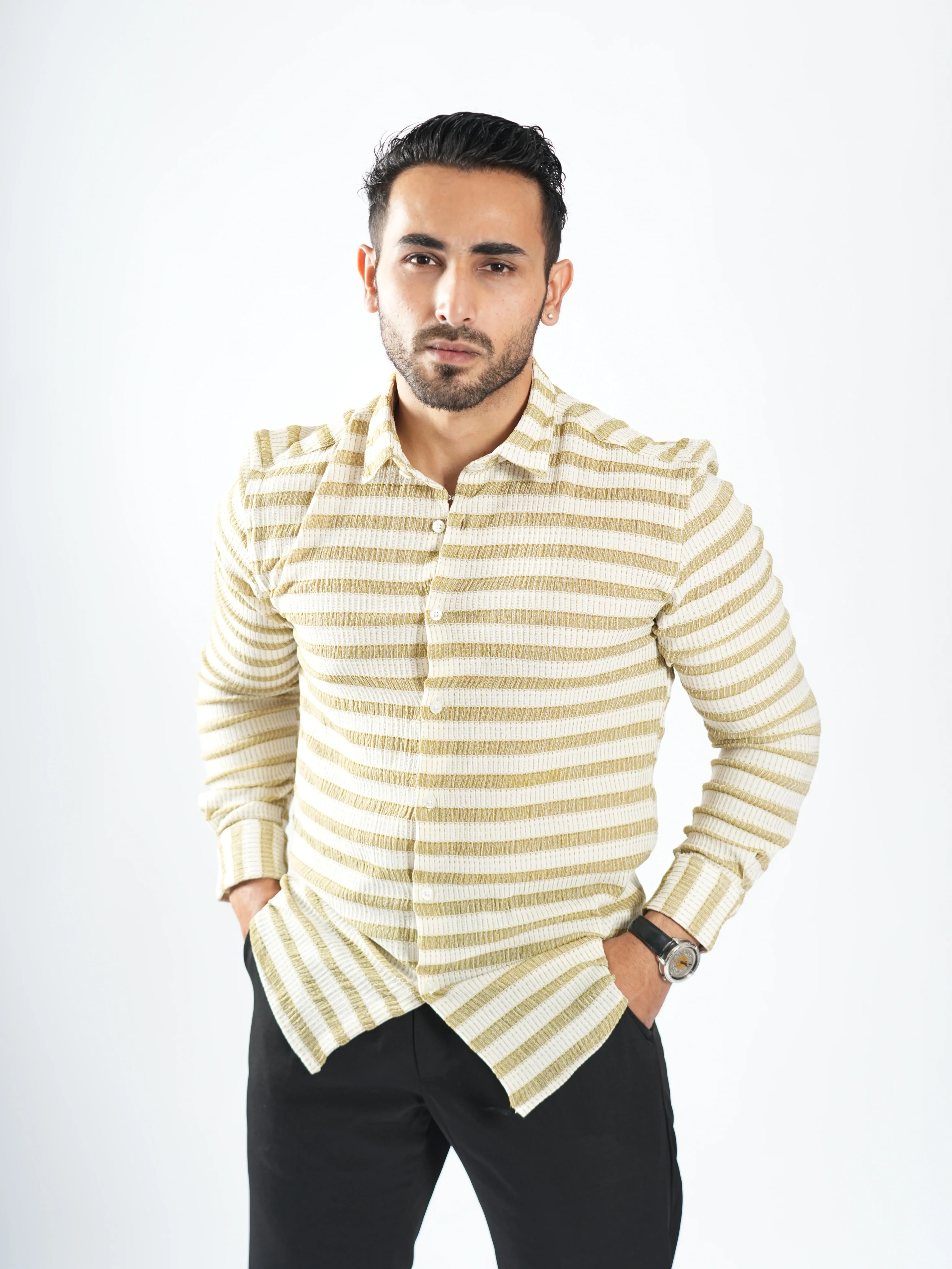 Royale Party Wear Striped Shirts - Image 28