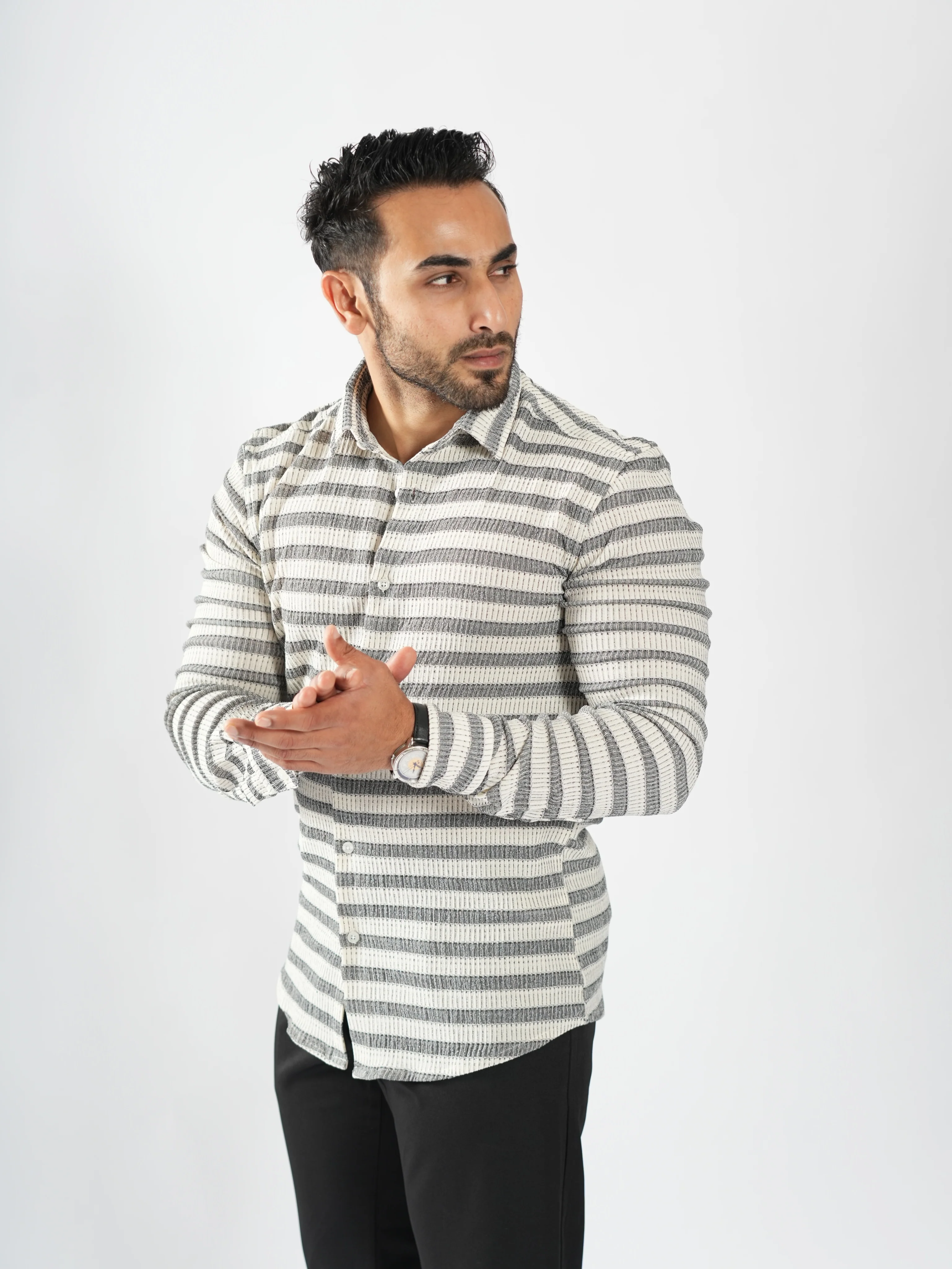 Royale Party Wear Striped Shirts - Image 30