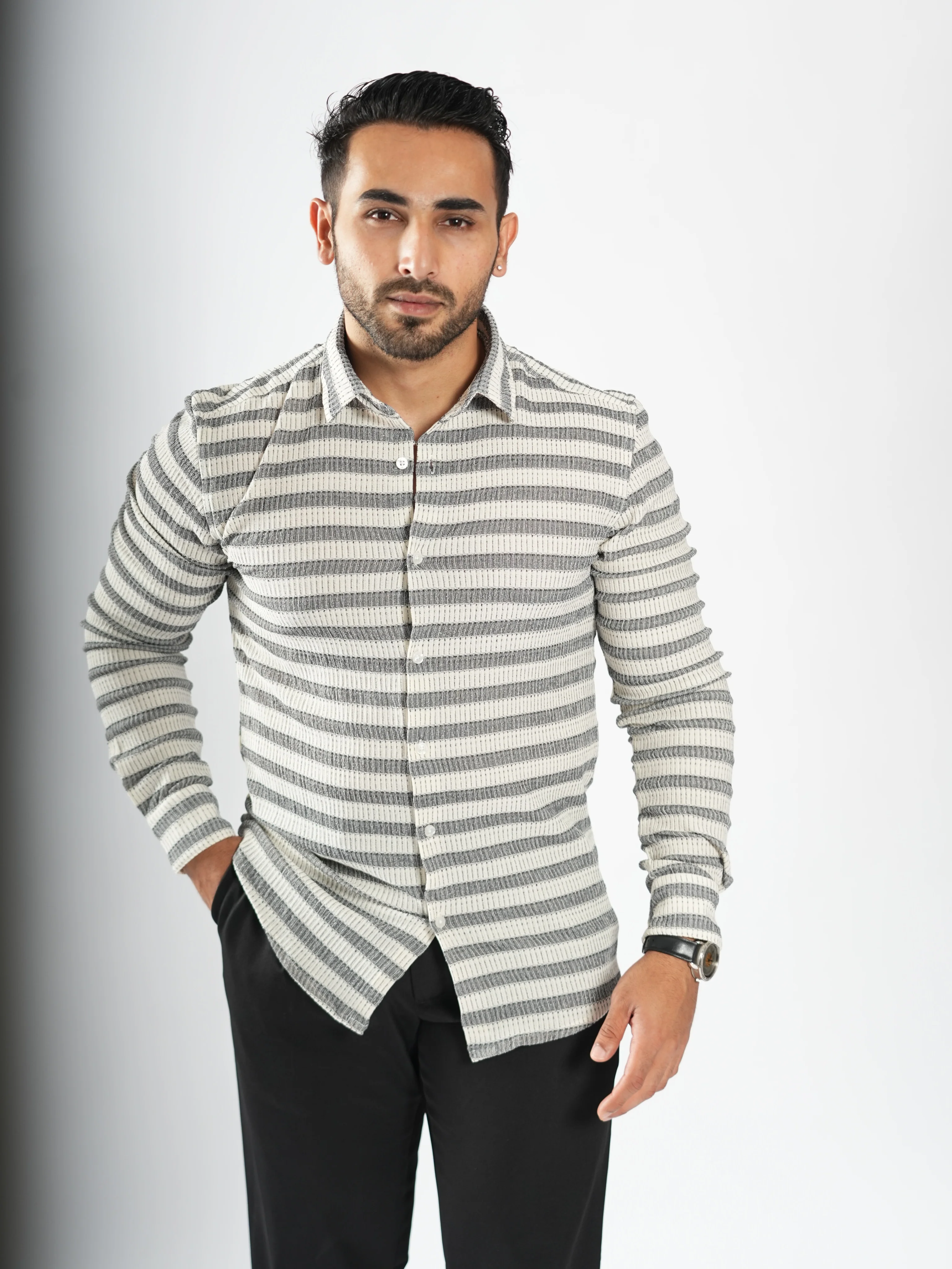 Royale Party Wear Striped Shirts - Image 32