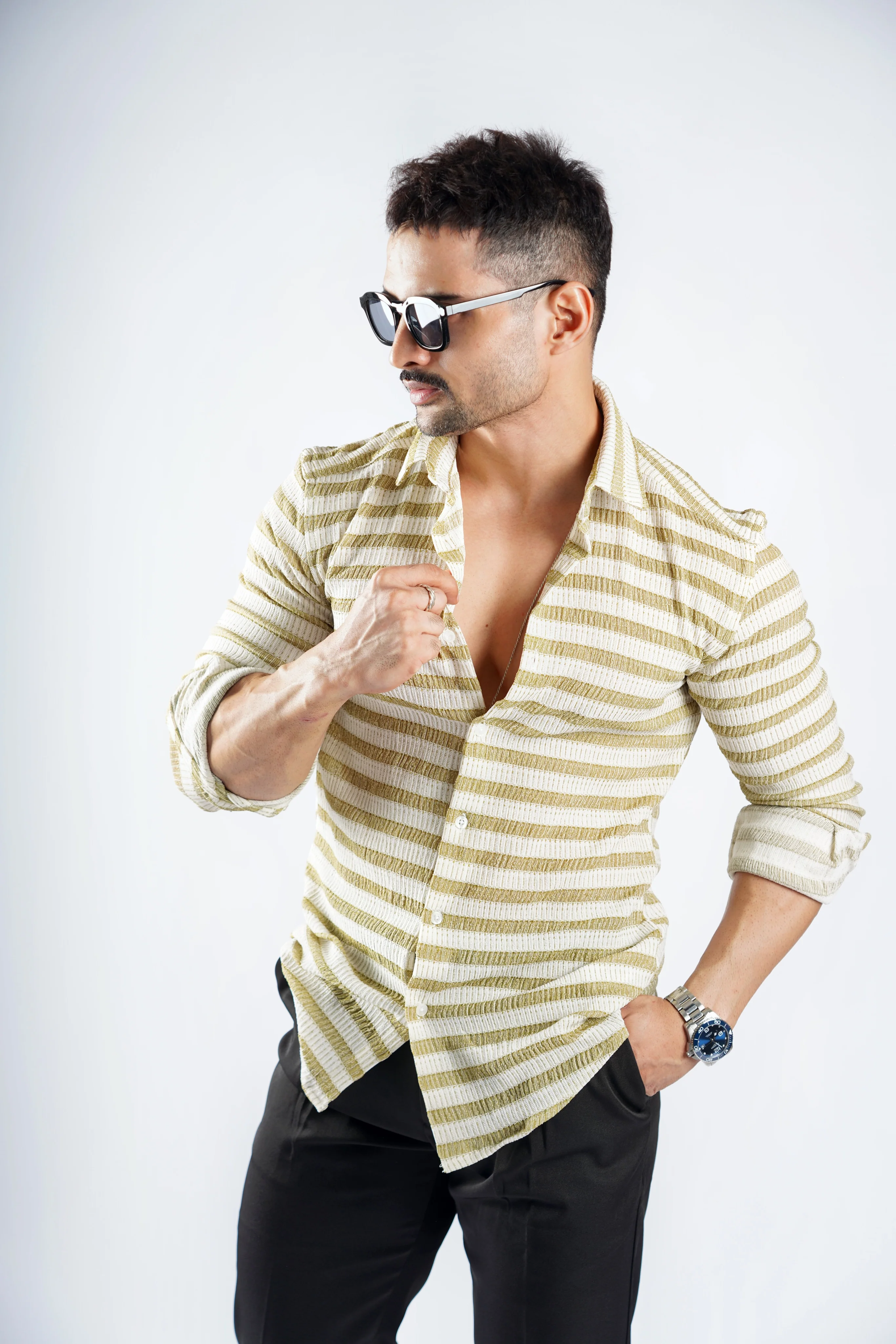 Royale Party Wear Striped Shirts - Image 42