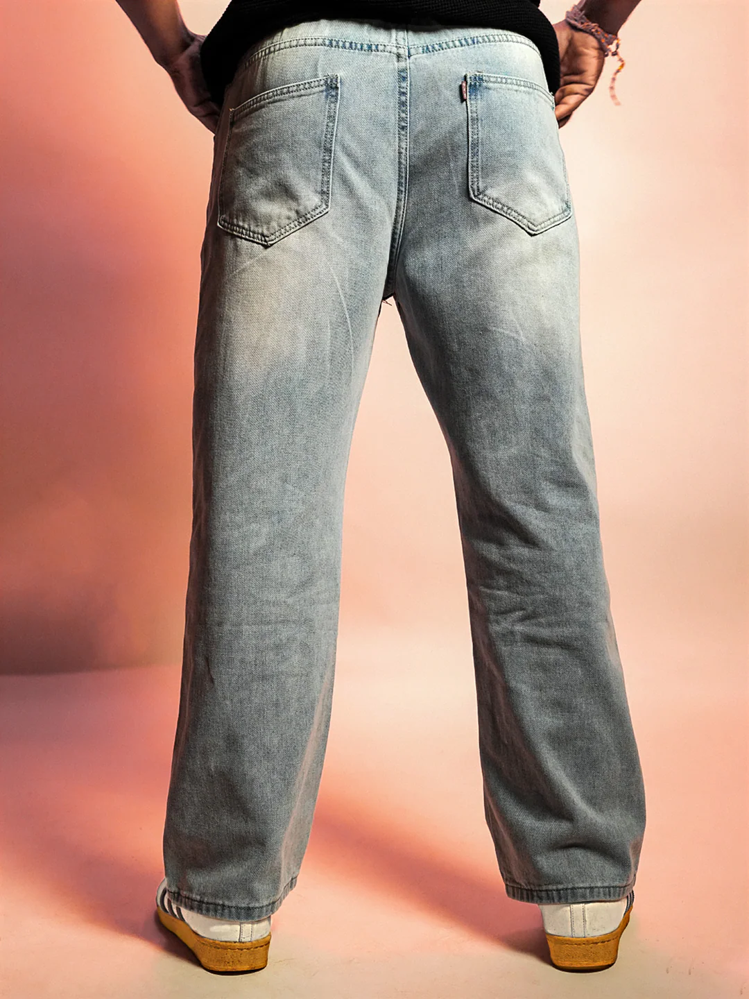 Strider 35 Korean Baggy Denims – Side Stripe Edition LightBlue wash - Image 6
