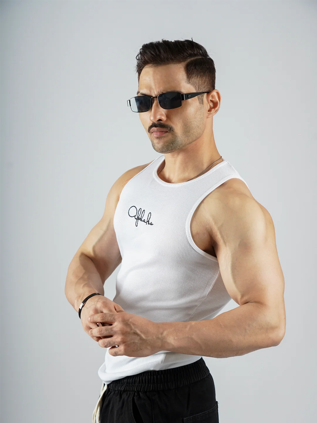 THE GLADIATOR 2.0 RIBBED VEST WHITE - Image 6