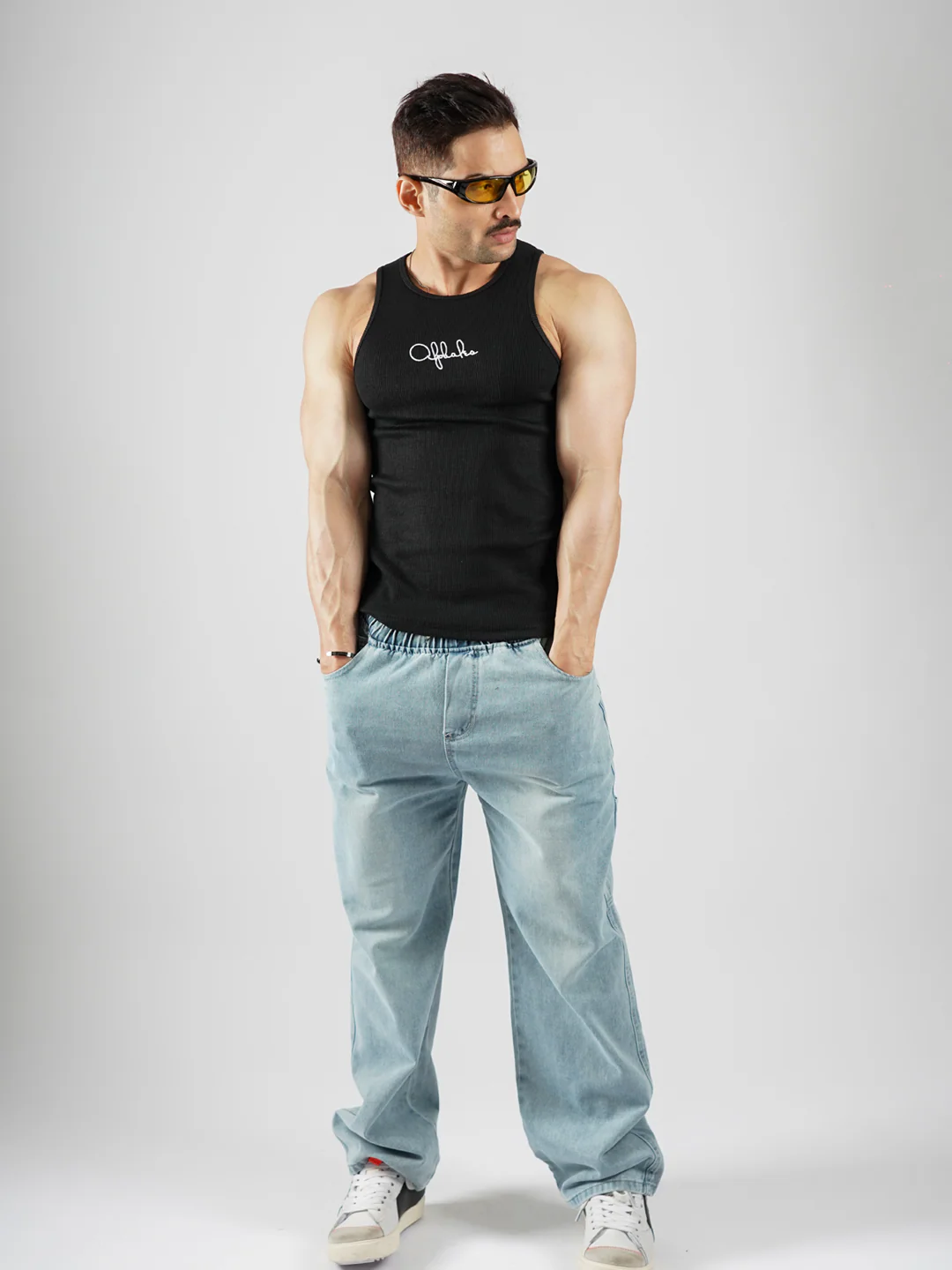 THE GLADIATOR RIBBED VEST 2PC PACK LIGHT GREY/BLACK - Image 14